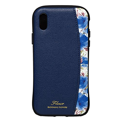 Rakuten - 【在庫処分・送料無料】 NATURAL design iPhoneX Xs (5.8インチ) ケース FLEUR NAVY 衝撃吸収 耐衝撃 カードポケット付き iP8-FLEP02