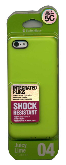 スマホケース カバー iPhone5c SwitchEasy ライム 黄緑 ジャケット ソフト 液晶保護フィルム1枚 マイクロファイバークロス NUMBERS Juicy Lime SW-NRI5C-L