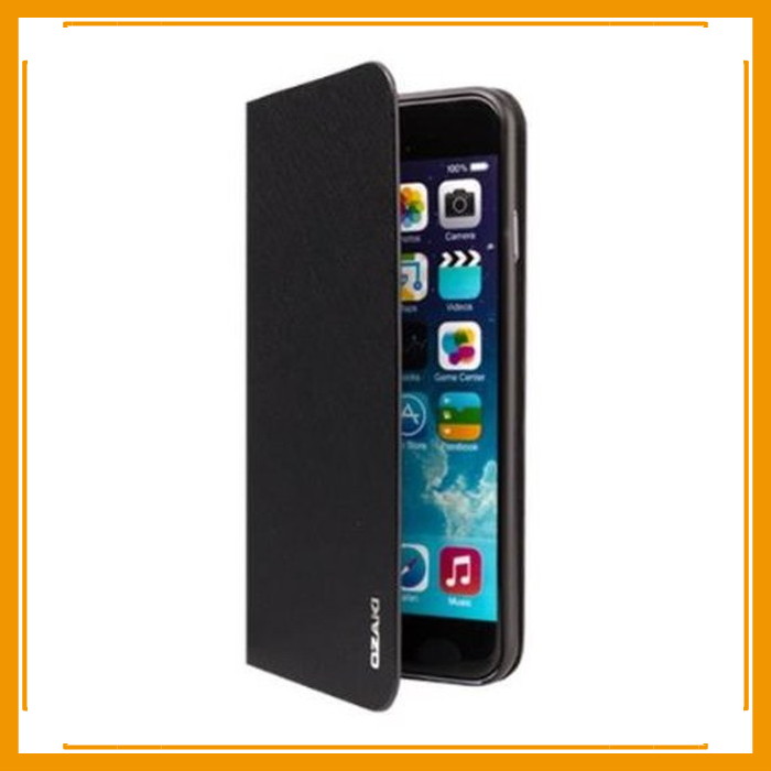 スマホケース カバー iPhone6 6s OZAKI ブラック 黒 手帳型 フリップ ポリカーボネ...