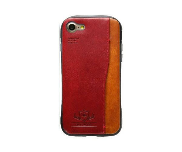 【在庫処分 送料無料】 Natural design iPhoneSE第2世代 iPhone8 iPhone7（4.7インチ）ケース 衝撃吸収背面ケース FLAMINGO Red レッド カードホルダー