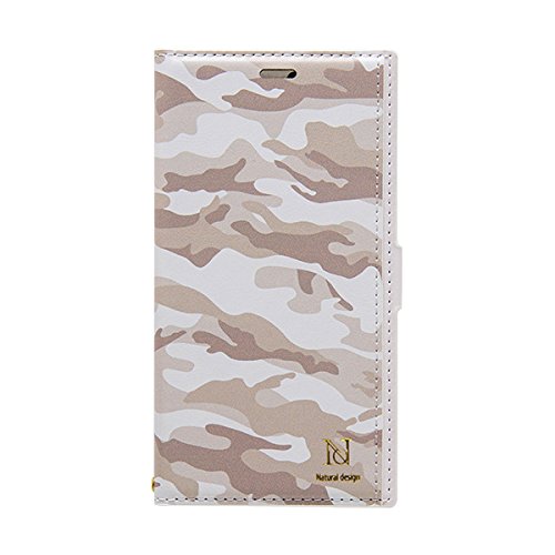 乐天商城 - 【在庫処分】 NATURAL design iPhoneX Xs (5.8インチ) 手帳型ケース カラフルカモ WHITE ホワイト ストラップ付 カードポケット