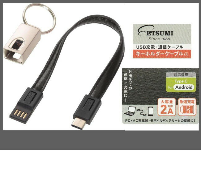 ݌ɏ ETSUMI^Gc~ ً}̗\USB Type-CUSB 2A P[u 20cm L[z_|^ ubN