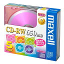 maxell データ用 CD-RW 650MB 4倍速対応 カラーMIX 5枚 5mmケース入 CDRW74MIX.1P5S(2)