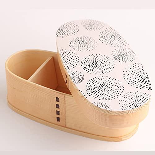 国産曲げわっぱ弁当箱 レトロ柄 日本 天然木 杉 伝統 (スリム)