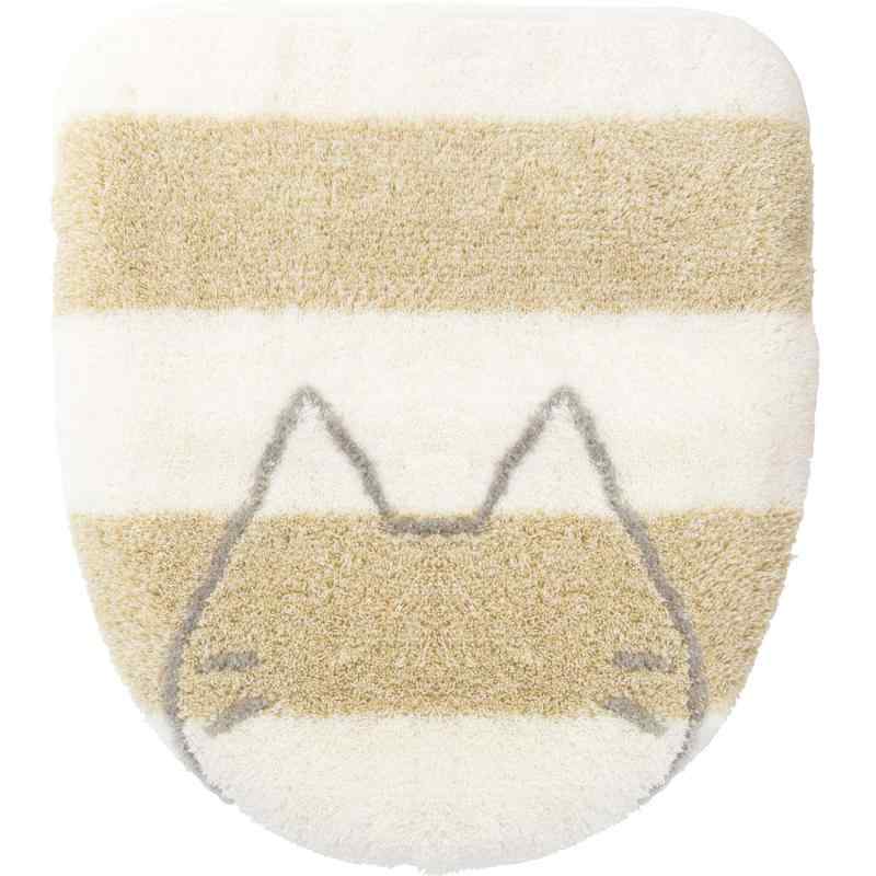 オカ(OKA) うちねこ 洗浄暖房型専用 ロングサイズ トイレフタカバー 吸着シートタイプ (ホワイト)