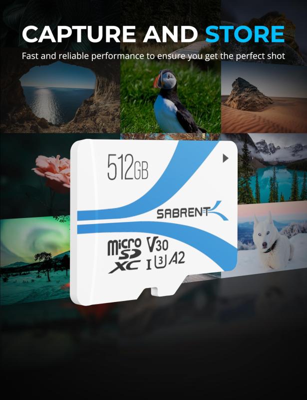 SABRENT MICRO SDカード 512GB X2, まいくろSDXC カード V30、メモリーカード、UHS-IIメモリーカード、PS5・PS4・Macbookその他のデバイスで最大 100MB/s秒の高速転送（SD-MQ30-512X2)