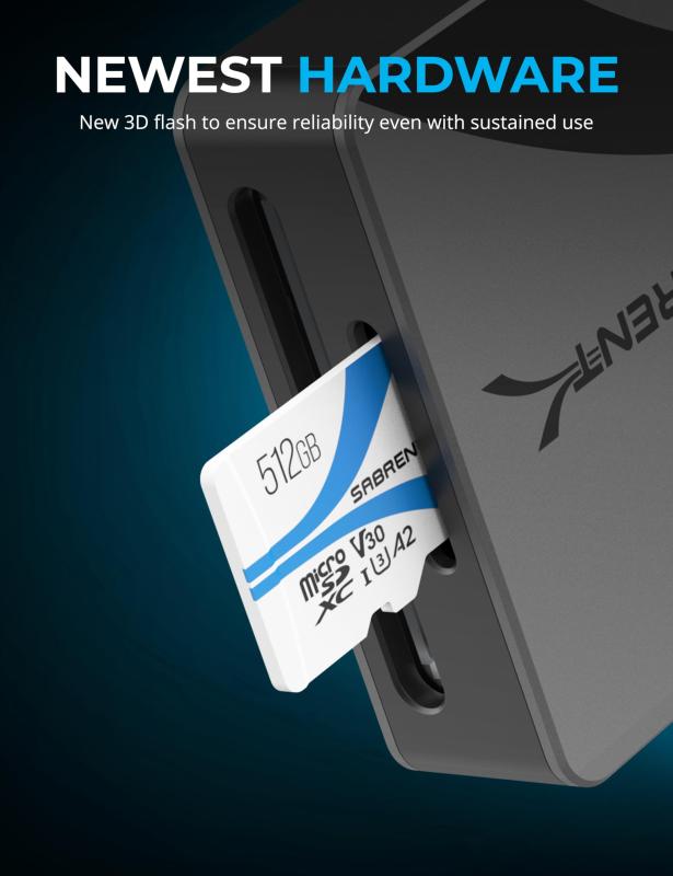 SABRENT MICRO SDカード 512GB X2, まいくろSDXC カード V30、メモリーカード、UHS-IIメモリーカード、PS5・PS4・Macbookその他のデバイスで最大 100MB/s秒の高速転送（SD-MQ30-512X2)