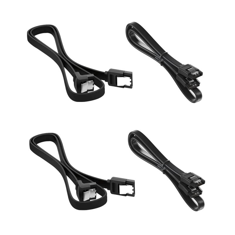 SATA 3ケーブル シリアルケーブル (ストレート型+下L型) シリアルATA3ケーブル 抜け落ち防止 ハードディスク/光学ドライブ 最適 ラッチ付 50cm HDD SSD S-ATA III データ コード