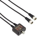 イチネンTASCO 4K8K対応袋入出力ケーブル付2分配器 TA877SW-50 全電通 ニッケルメッキ(2)