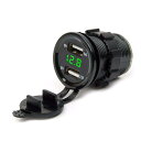 zmart 緑LED 電圧計 2口 USB ポート カーチャージャー シガーライター ソケット プラグ LED 電圧計 防水 携帯電話 スマート 充電 アダプター シガーソケット 車載充電器 カーチャージャー ドライ(2)