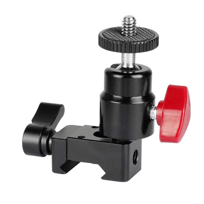 CAMVATE 1/4 &quot;-20デジタル一眼レフカメラモニター用NATOクランプ付きミニボールヘッドケージベースのオンカメラモニター用クイックリリースNATOクランプと統合オンカメラモニター用1/4 &quot;-20ネジマウント360°スイベル＆90°チルトミニボールヘッド付属材質：アルミニウム合金とステンレス鋼