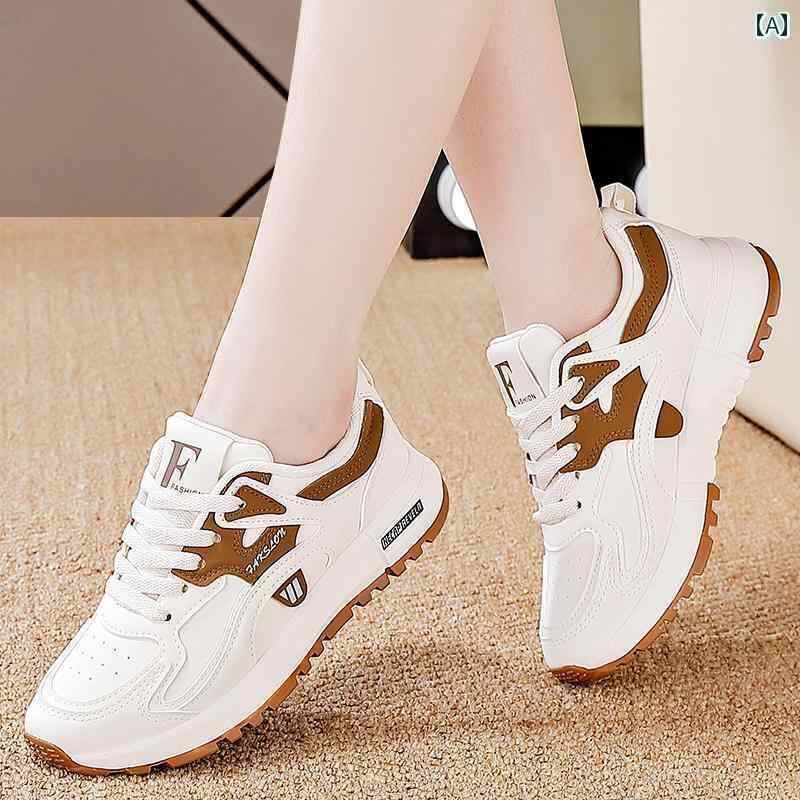 室内シューズ ウォーキングシューズ ランニングシューズ 女性用 革 スポーツ シューズ 2025 春秋 フォレストガンプ 軽量 滑り止め ソフト ボトム 衝撃 吸収 ランニング