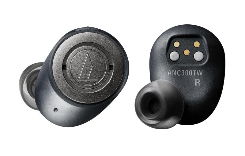 Audio Technica ATH-ANC300TW Quietpoint Bluetooth Truly Wireless Noise Cancelling IPX2 In-Ear Earphones with Microphone (Black)