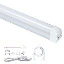1500LM 超高輝度 9.5w超節電 器具一体型 LED蛍光灯 T8直管 20w形 60cm スリム 連結照明器具 100V/200V対応 AC85-265V直感型 間接照明 太陽の明るさに最も近い自然な光の色 病院 学校 工場 配線工事不要(2)