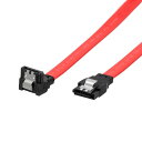 オウルテック SATA3ケーブル 6Gbps対応 ラッチ付き 長期3年 ストレート - 下L型コネクター 50cm レッド OWL-SATA3SLU50-RE(2)