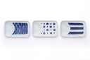 西海陶器(Saikaitoki) 小皿 皿 醤油皿 減塩 斜め スタッキング indigo 藍玉調味料皿(3柄組) 藍、白