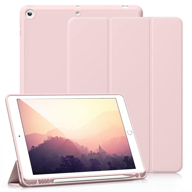 KenKe iPad 2017/2018 ケース 9.7インチ、超小型 軽量 スマート柔らかいTPUシリコン製カバー Pencil収納 スタンド&自動スリープ/ウェイクアップ機能付き 9.7インチiPad 5th/6th 世代 A1822 A18