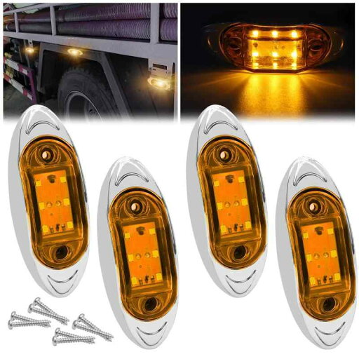 LED トラック サイドマーカーランプ 車幅灯 路肩灯 リアサイドライト 信号灯 6連LED 小型 汎用 高輝度 防水 12V 24V LED トラック サイドマーカーランプ 車幅灯 路肩灯 リアサイドライト 信号灯 6連LED 小型 汎用 高輝度 防水 12V 24V