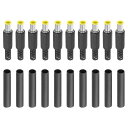 PATIKIL 6.0x4.4mm DCオスプラグ電源端子 直流プラグ電源端子 直流管コネクタ 20個入り 熱収縮管付き DIY用 イェロー(2)