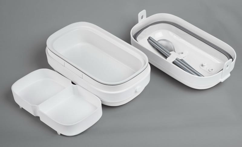 ビーダブルエス (BWS) ミニ炊飯器 「できたてごはんとあたたかおかず」 ホワイト 幅22.5×奥行12.4×高さ10.8cm 0.8L BWS-DSJ01W