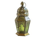 モロッコランタン キャンドルホルダー 高さ23cm 6面のレリーフガラス Morocco Lantern Candle holder