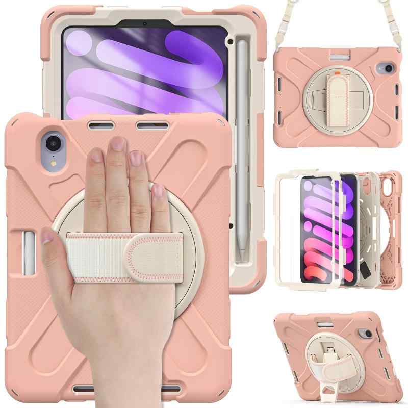 2024モデルiPad Air 11インチケース,iPad Air 5/4ショルダーケース,三層頑丈な 360度回転スタンド 調節可能ハンドストラップと肩掛けー付き 傷防止 防塵 衝撃保護ケース,iPad Pro 11インチ 片手 頑丈