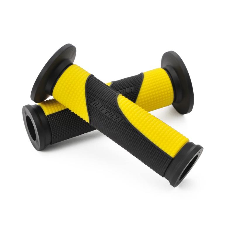 デイトナ グリッピーグリップ バイク用 グリップ ハンドル径φ22.2用 122mm テーパード形状 エンド貫通 ..