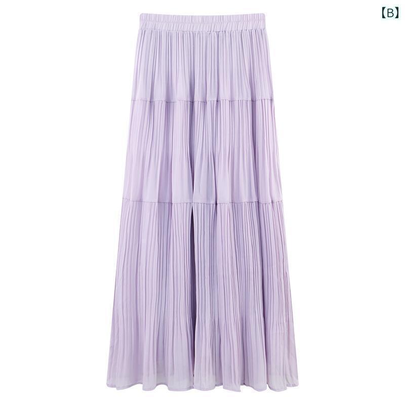 レディース スカート フランスの 優しい の プリーツスカート レディース 早春 ゆったり 大きい スカート aライン ロング