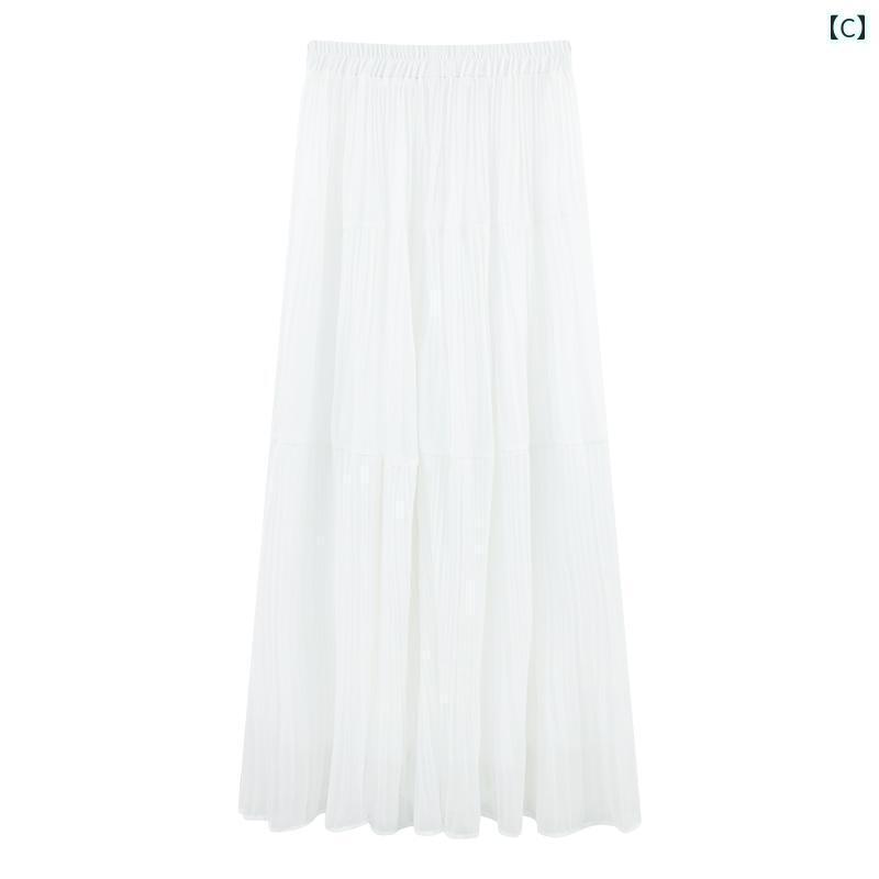 レディース スカート フランスの 優しい の プリーツスカート レディース 早春 ゆったり 大きい スカート aライン ロング
