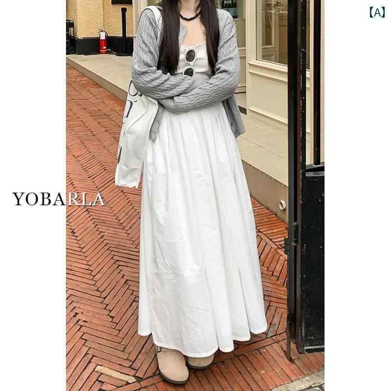 レディース スカート 女性用 ホワイト カジュアル スカート 春 スタイル 太い mm 大きいサイズ 洋 ナシ..