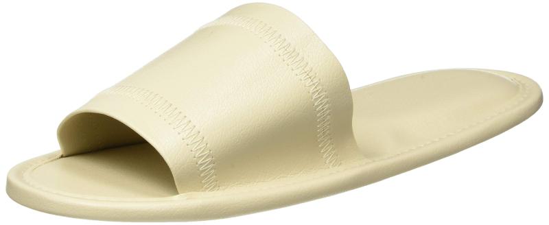 遠藤商事 業務用 前あきスリッパ M アイボリー SSK-3250 カーフレザー 日本製 VSL2501