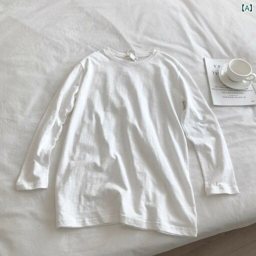 レディース スカート カット ラベル テール 商品 シンプル ゆったり 竹 綿 ホワイト ミディアム ロングスリーブ Tシャツ トップス レイヤリング シャツ レディース 春秋 レディース スカート カット ラベル テール 商品 シンプル ゆったり 竹 綿 ホワイト ミディアム ロングスリーブ Tシャツ トップス レイヤリング シャツ レディース 春秋