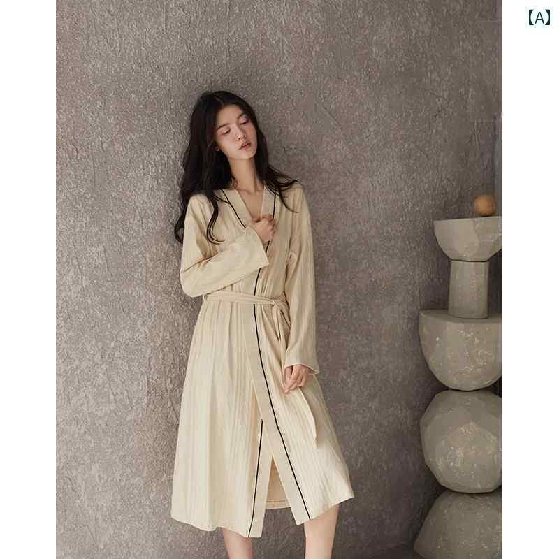 ルームウェア 春 ビクトリア カップル パジャマ ナイトガウン レディース 春秋 綿 ロング モーニング ローブ 大きいサイズメンズ バスローブ ホームウェア