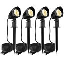 CLY LED ガーデンライト 電球色3000K パスライト 4個セット AC100V 9W スポットライト 常時点灯 高輝度 1050LM 地中埋込型 看板 ...