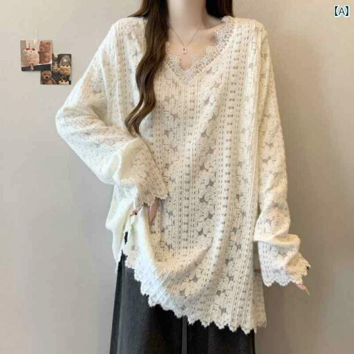レディース かわいい 春ので 年齢を 減らす Vネック ショルダー レース シャツ 女性用 大きいサイズ 太い mm ミディアム ロング スタイル お 尻を カバー する レイヤリング トップ レディース かわいい 春ので 年齢を 減らす Vネック ショルダー レース シャツ 女性用 大きいサイズ 太い mm ミディアム ロング スタイル お 尻を カバー する レイヤリング トップ