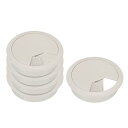 YOKIVE 5個 デスク穴カバー 配線穴キャップ 穴キャップ コート直通軌道 プラスチック 家庭日常オフィス用 53 mm グレー