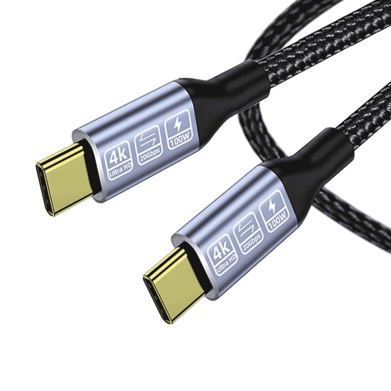 Type-cケーブル USB-C & USB-Cケーブル USB3.2 Gen2(20Gbps) PD対応 100W/5A急速充電 4K/60Hz映像出力 超高耐久ナイロン タイプc ケーブル Mac Book Pro/Air、iPad Pro/