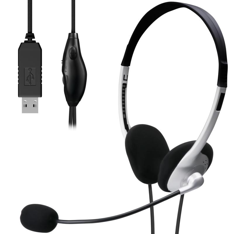 エレコム ヘッドセット マイク USB シルバー HS-FBE01USV