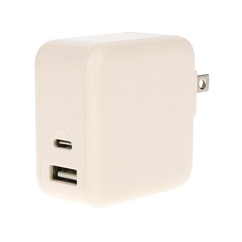 MOTTERU (モッテル) Power Delivery 65W対応 USB Type-C×1ポート USB Type-A×1ポート 合計最大63W AC充電器 かしこく充電 急速充電 窒化ガリウム 2年 日本メーカー MOT-ACPD65WU1