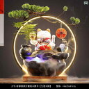 インテリア オブジェ チャイナ風 流水 幸運 飾り 家庭用 リビング ルーム オフィス デスク トップ セラミック ラッキーキャット デコレーション オープニン...