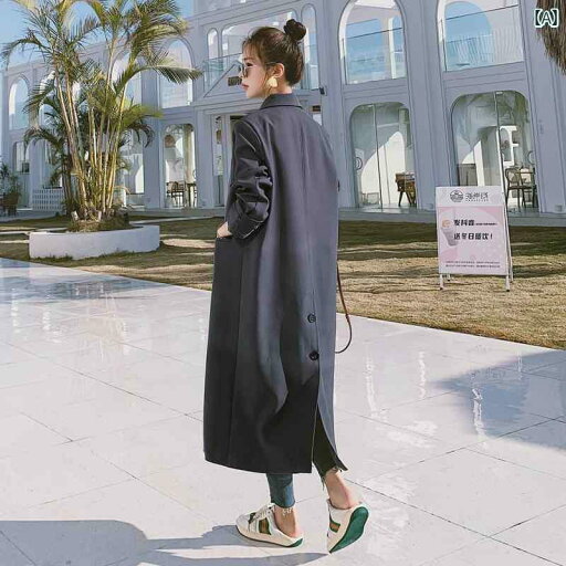 レディース ワンピース 高級 グレー ロング スーツ ジャケット 女性用 2025 春 スタイル スタイリッシュで 年齢を 減らす ストレート ショルダー カジュアル コート レディース ワンピース 高級 グレー ロング スーツ ジャケット 女性用 2025 春 スタイル スタイリッシュで 年齢を 減らす ストレート ショルダー カジュアル コート