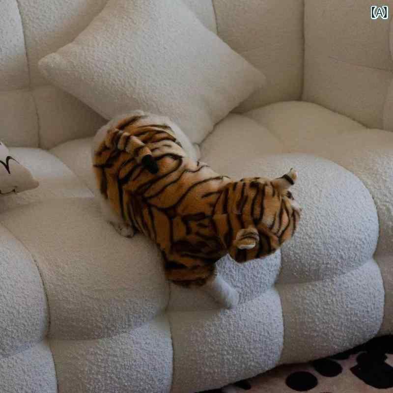 犬 猫 服 秋冬 ペットの 服 虎 ヒョウ 柄 変身 衣装 二本 足の ぬいぐるみ 暖かい プードル 子犬 足 お..