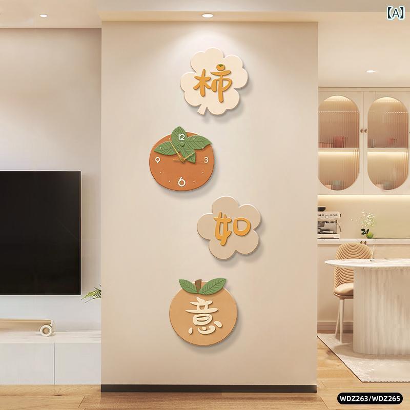 インテリア オブジェ おしゃれ クリーム リビング ルーム ポーチ 装飾 絵画 テキスト 廊下 通路 背景 壁画 時計 吊り 絵画の 組み合わせ