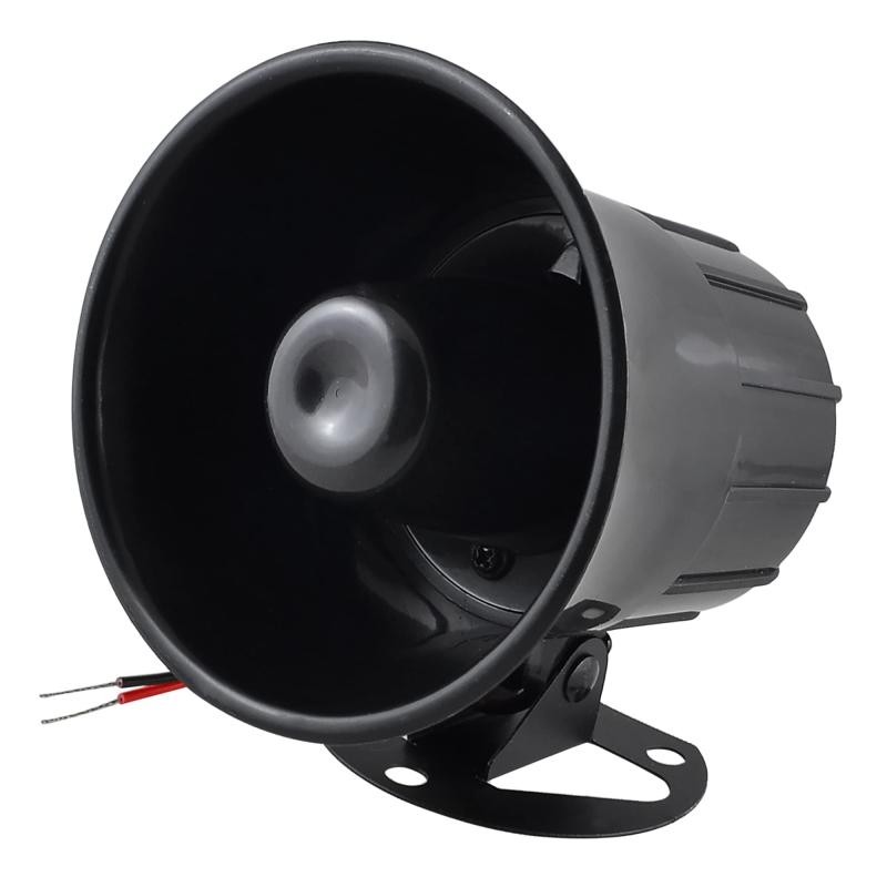 ACROPIX カーセキュリティアラームサイレン DC 12V 15W 115db ホーン ブラック 1個