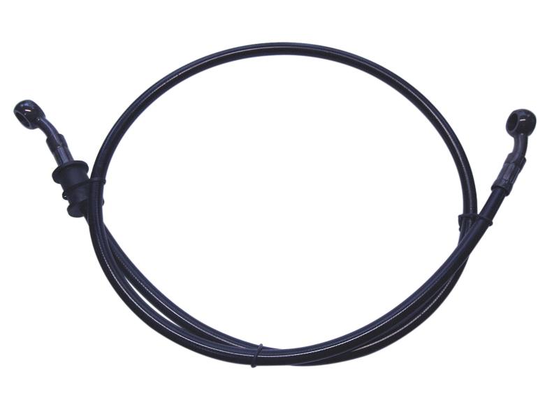 ステンメッシュ ブレーキ クラッチ ホース M10カシメスチールフィッティング 汎用 ブラック