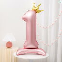 パーティーグッズ ホームパーティー スタイル 42インチ スタンディング パール ピンク デジタル バルーン クラウン 女の子 子供用 パーティー デコレーショ...