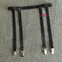 ガーターベルト 普段使い シンプル ガーター 下着 ダックビル バックル ガーターストッキング 膝上 丈 黒 ロングストッキング コットンソックス ニーハイブー...