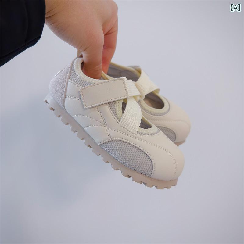 子供 靴 かわいい 女の子 靴 2025 春 メッシュ 通気性 滑り止め 耐摩耗 ソフト ボトム つま先 閉じ 子供用 メリージェーン スポーツ シューズ