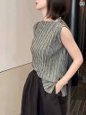レディース トップス かわいい おしゃれな 通勤用 シスター スタイル ラウンドネック ノースリーブ Tシャツ 夏 レディース レトロ ウエスト コート ベスト...