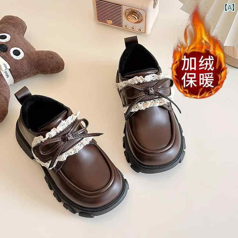 キッズ 子供 靴 女の子 革靴 2025 冬 ファッション 子供用 ソフト ソール 万能 プリンセス シューズ 英..